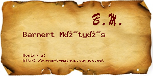 Barnert Mátyás névjegykártya